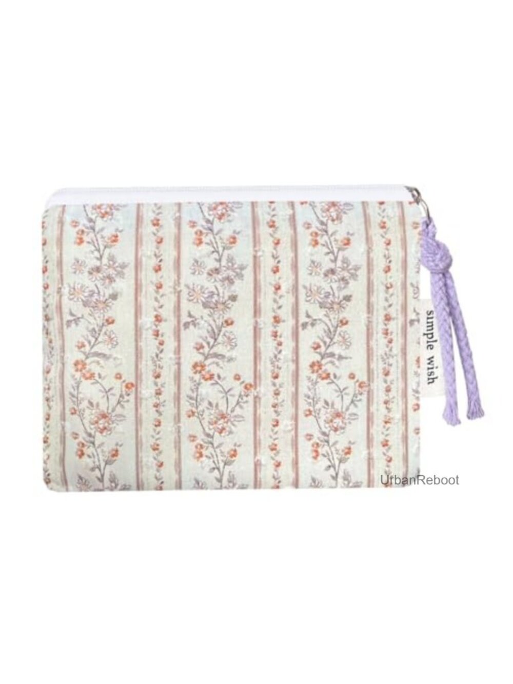 Cotton Floral Coin Pouch Small Zipper Purse for Girls